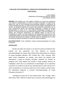 a relação texto/gramática: crenças de