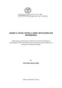 ADESÃO À VACINA CONTRA A GRIPE: MOTIVAÇÕES DOS