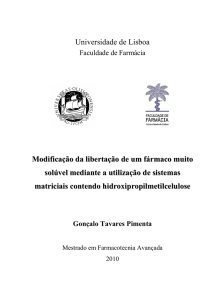 Modificação da libertação de um fármaco muito solúvel mediante a