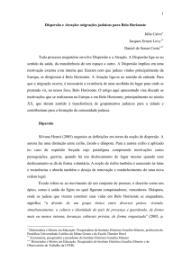 Disperso e Atrao: migraes judaicas para Belo Horizonte