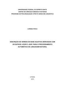 descrição de verbos de base adjetiva derivados com os sufixos