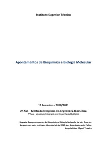 Apontamentos de Bioquímica e Biologia Molecular