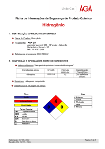 Hidrogênio - HO - Higiene Ocupacional