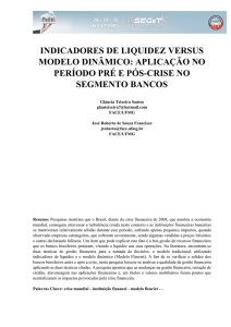 indicadores de liquidez versus modelo dinâmico