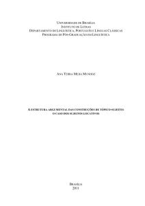 A estrutura argumental das construções de tópico