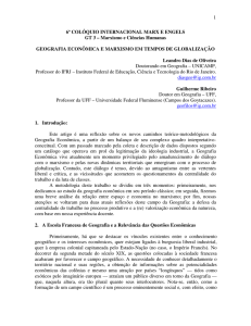 Geografia econômica e marxismo em tempos de - IFCH
