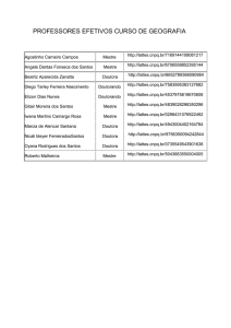 PROFESSORES EFETIVOS CURSO DE GEOGRAFIA