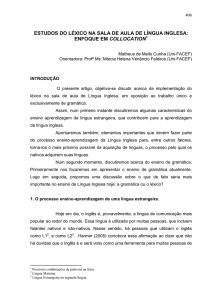 estudos do léxico na sala de aula de língua inglesa - Uni