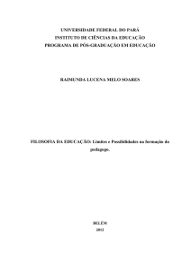 FILOSOFIA DA EDUCAÇÃO: Limites e Possibilidades