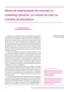 Bases de segmentação de mercado no marketing industrial: um
