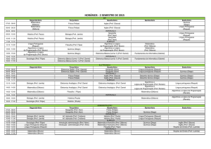 Horários de Aula - 2ºSem/2015 TÉCNICOS INTEGRADOS