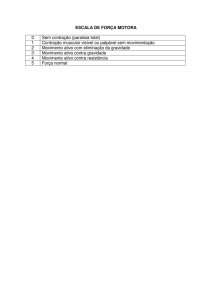 ESCALA DE FORÇA MOTORA 0 Sem contração (paralisia total)