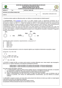 Química SMA 3ª - CPMG Sargento Nader Alves dos Santos