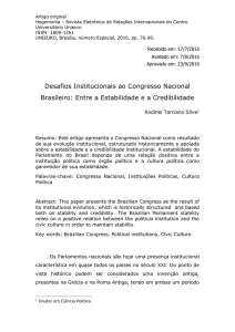 Desafios Institucionais ao Congresso Nacional Brasileiro