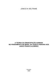 a teoria da emancipação humana no pensamento de marx