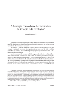 A Ecologia como chave hermenêutica da Criação e da Evolução*