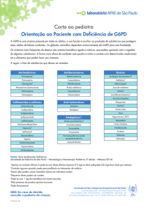 Lista de Medicamentos para Deficiência da G6PD