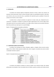 AS PROTEÍNAS NA ALIMENTAÇÃO ANIMAL AS PROTEÍNAS NA