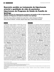 Exercício aeróbio no tratamento da hipertensão arterial e qualidade