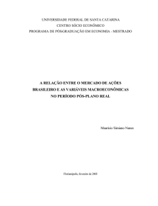 a relação entre o mercado de ações brasileiro e as variáveis
