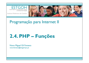 2.4. PHP – Funções - elearning@estgoh
