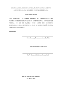 COMPARAÇÃO DAS CONDUTAS TERAPÊUTICAS NO