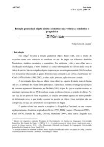 Relação gramatical objeto direto: a interface entre sintaxe