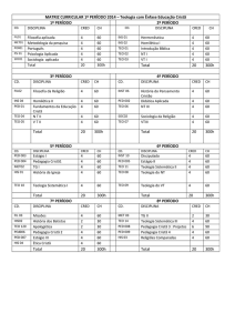 MATRIZ CURRICULAR 1º PERÍODO 2014 – Teologia com Ênfase