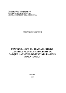 ETNOBOTÂNICA EM ITATIAIA, RIO DE JANEIRO: PLANTAS