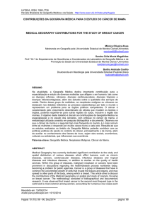 contribuições da geografia médica para o estudo do câncer