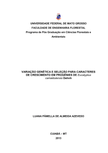 VARIAÇÃO GENÉTICA E SELEÇÃO PARA CARACTERES DE