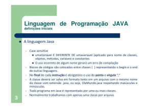 Linguagem de Programação JAVA definições iniciais