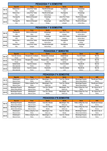 Horário de Aulas - Pedagogia 1º Semestre de 2017