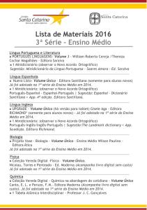 Lista de Materiais 2016 3ª Série - Ensino Médio
