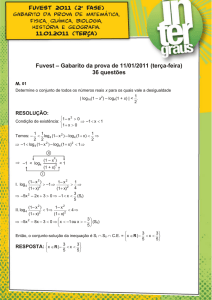 FUVEST 2011 (2ª Fase) 11.01.2011 (Terça)