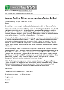 Lucerne Festival Strings se apresenta no Teatro do Sesi