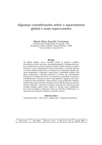 Algumas considerações sobre o aquecimento global e suas