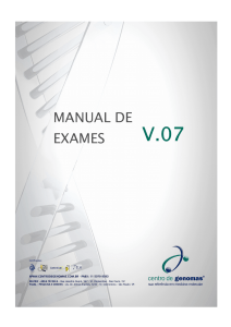 manual de exames - Centro de Genomas