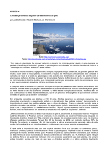 09/01/2014 A mudança climática segundo os testemunhos do gelo