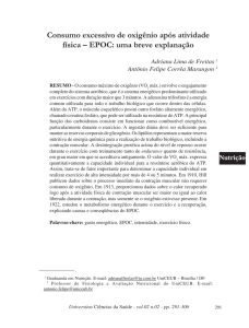 Consumo excessivo de oxigenio apos atividade fisica