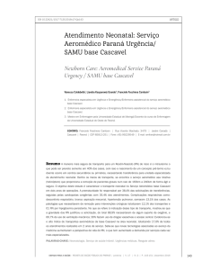 Atendimento Neonatal: Serviço Aeromédico Paraná Urgência