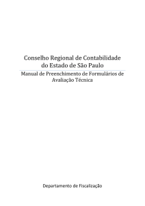 Manual - Formul&aacute;rios de Avalia&ccedil;&atilde;o T&eacute;cnica