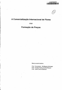 A Comercialização Internacional de Flores ea Formação de Preços