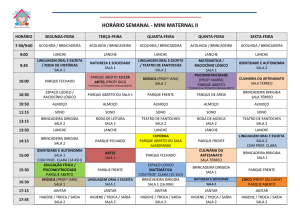 horário semanal - mini maternal ii