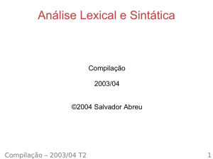 Análise Lexical e Sintática