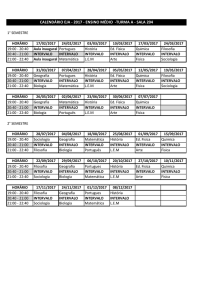 calendário eja - 2017