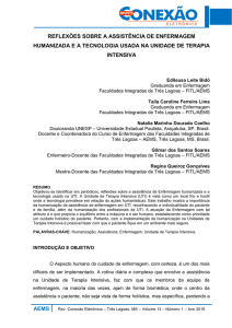 aems reflexões sobre a assistência de enfermagem humanizada e a