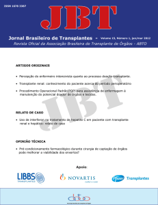 Jornal Brasileiro de Transplantes - Volume 15, Número 1, jan/mar
