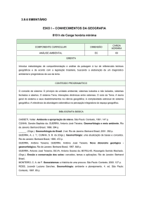 3.9.6 EMENTÁRIO EIXO I – CONHECIMENTOS DA GEOGRAFIA