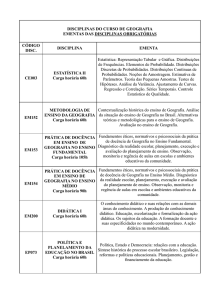 Ementas das Disciplinas do Curso de